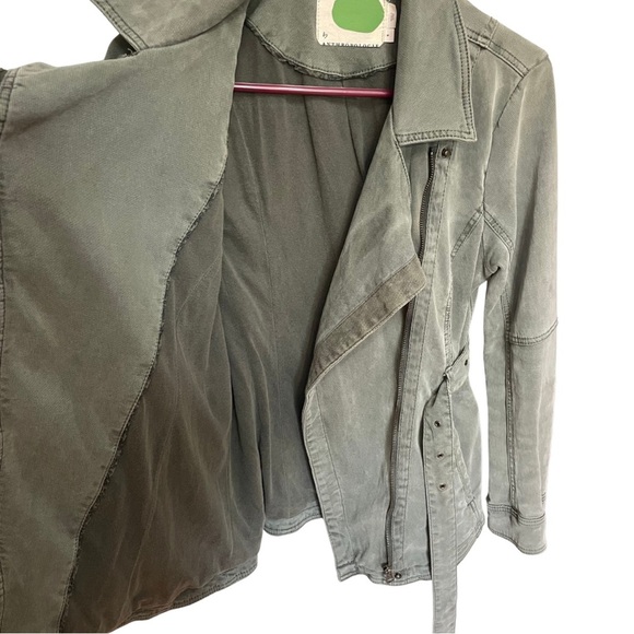 Anthropologie Green Everyday Belted Moto Utility Jacket - Picture 9 of 14